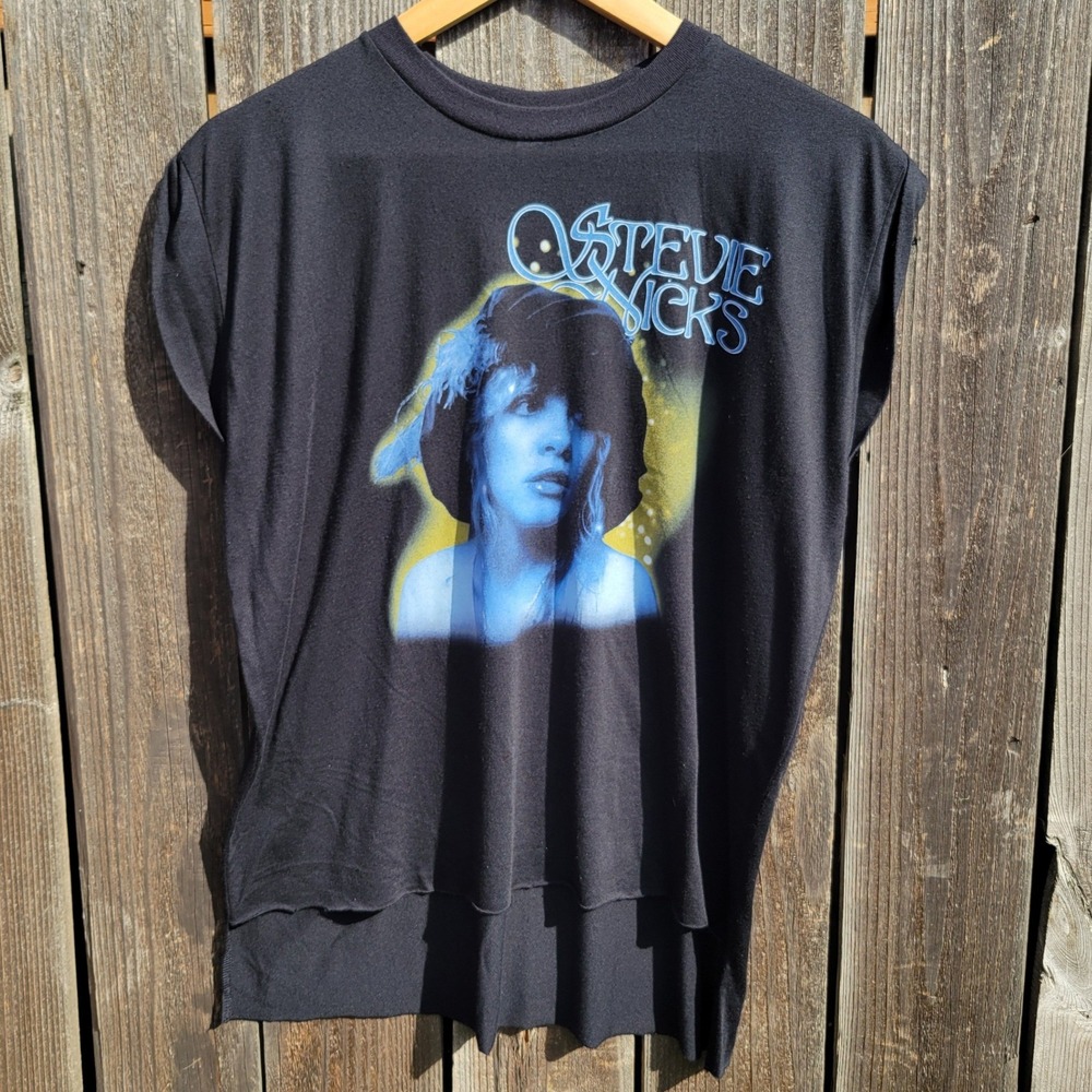 Stevie Nicks 2022 Concert Tour Muscle Tee Flowy Black Hi Low Hem Sleeveless L